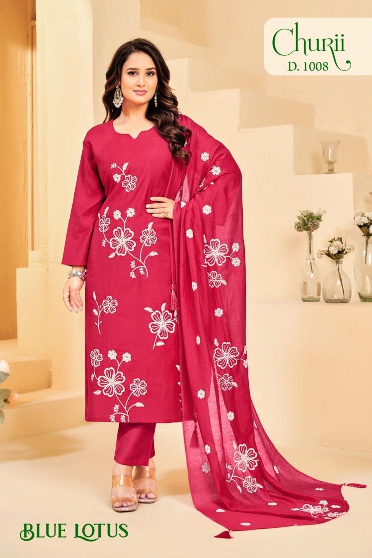 churii blue lotus series 1001 to 1008 viscose vatican readymade pretty combo suit in wholesale surat