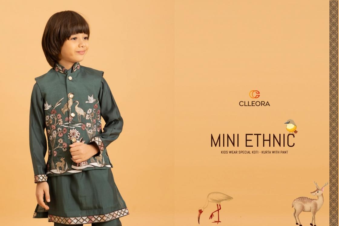 clleora mini ethnics series 91011 to 91016 readymade viscose silk classic kids kurta in wholesale surat