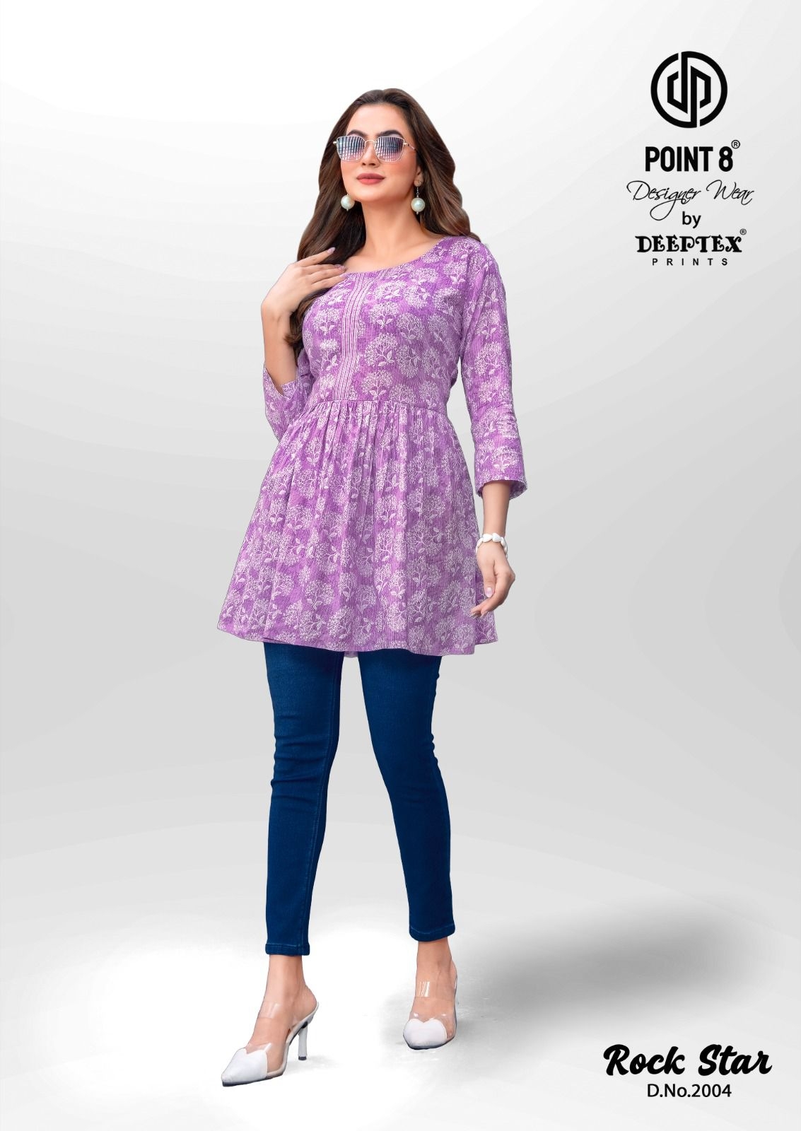 Deeptex RockStar Vol-2 series 2001 to 2010 Fancy Kantha Fabric Cotton With Flair Tunic Short Top in wholesale surat