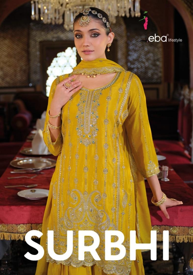 eba lifestyle surbhi series 1935 to 1937 chinon occasion wear readymade plazzo sit in wholesale surat