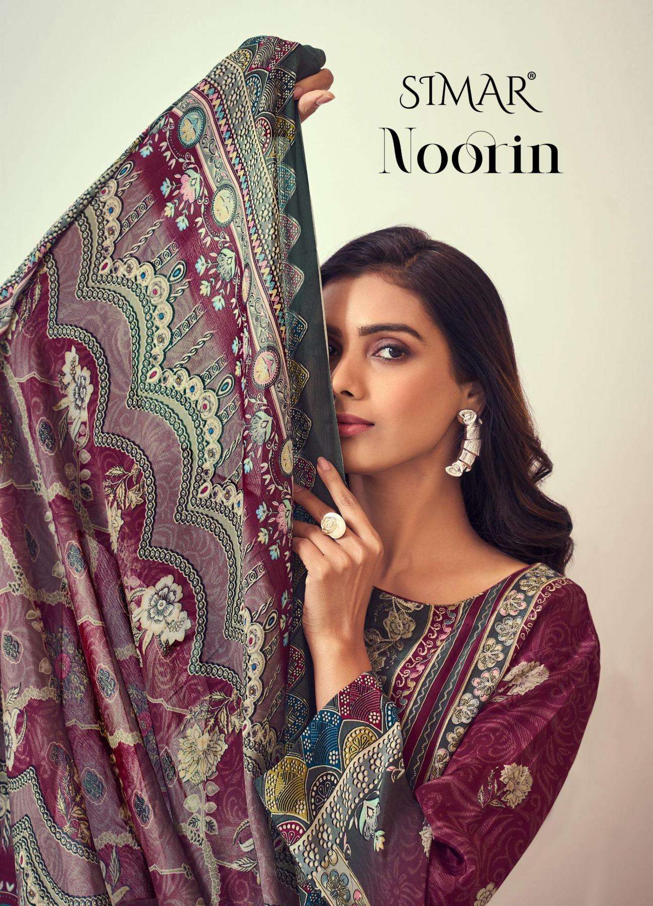 glossy noorni natural series 8040A to 8040D crape pakistani suits in wholesale surat