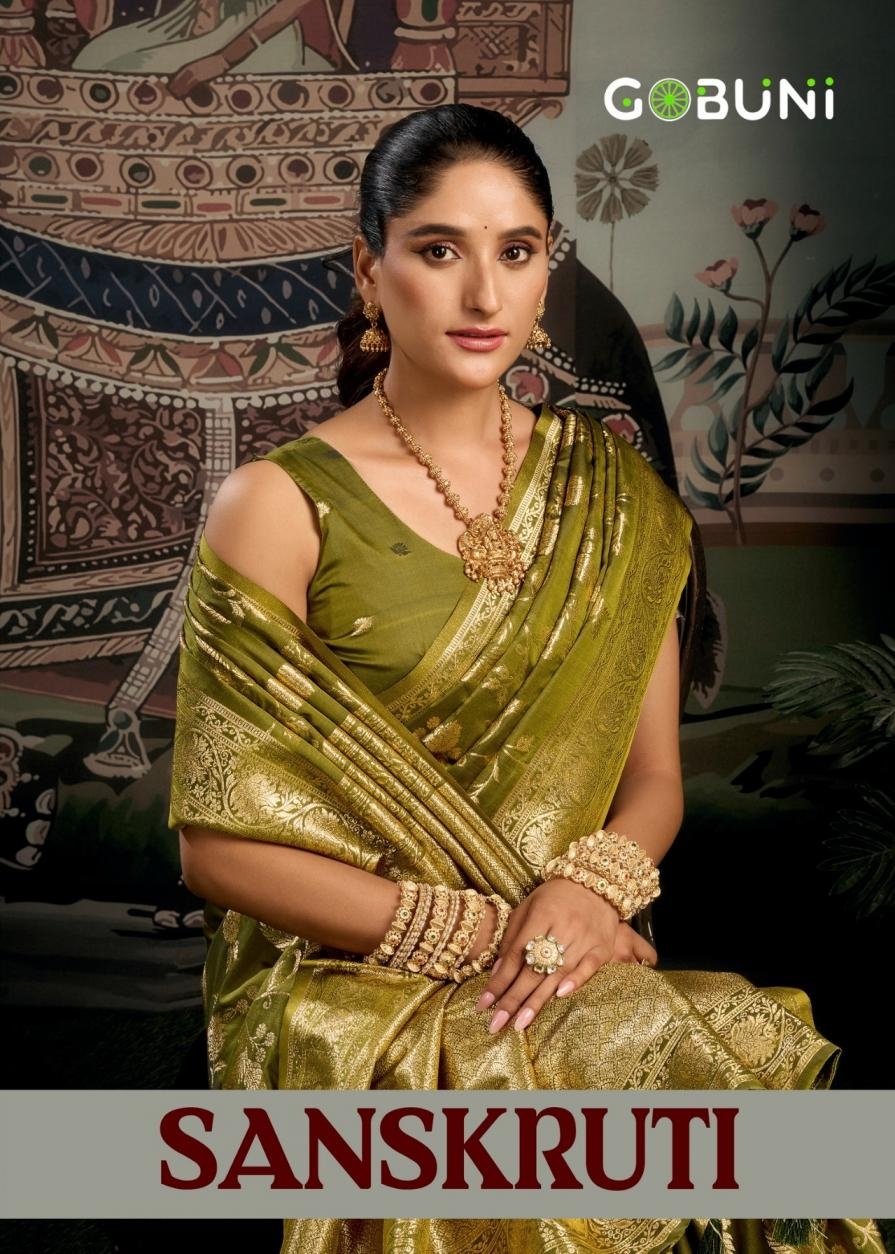 gobuni sanskruti series 2001 To 2004 traditional soft silk with zhallar sarees in wholesale surat