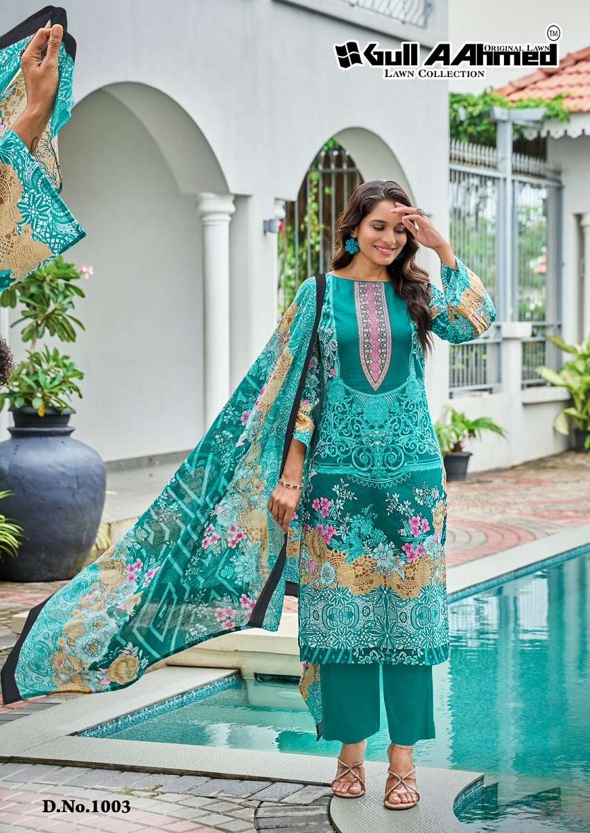 Gullahmed Barooue Vol-2 series 1001 to 1006 Pure Heavy Lawn Printed Karachi salwar kameez in wholesale surat