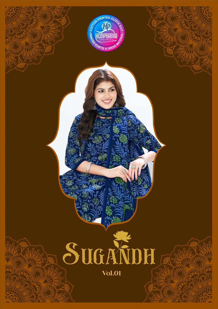 Hemprabha Sugandh Vol-1 salwar 101 to 116 Heavy Cotton Printed kameez in wholesale surat