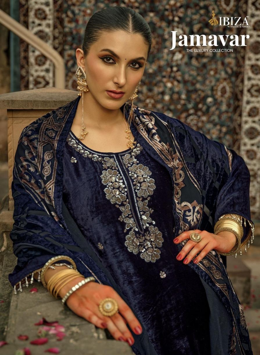 ibiza jamavar series 18711 to 18714 winter special viscose velvet salwar kameez in wholesale surat