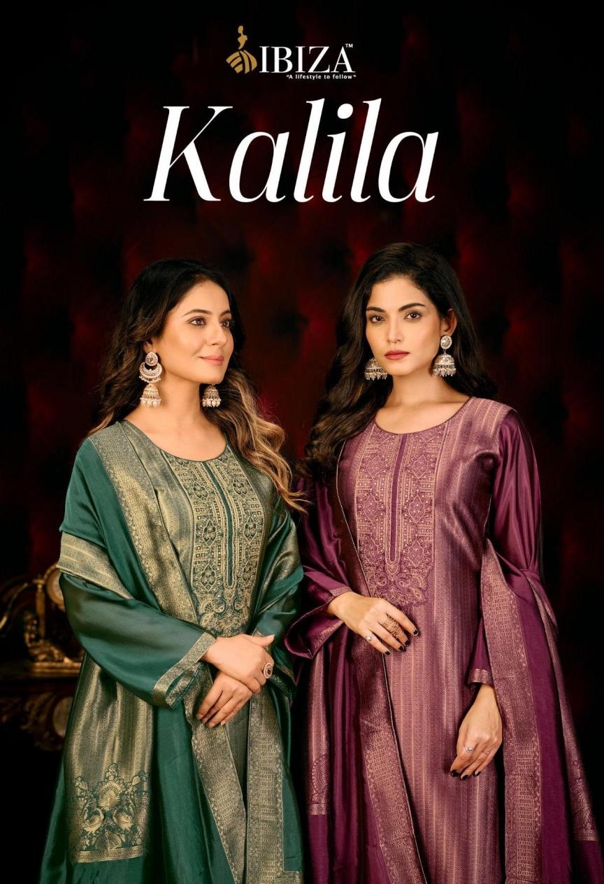 ibiza kalila series 2571 to 2574 traditional banglory silk jacquard salwar kameez in wholesale surat
