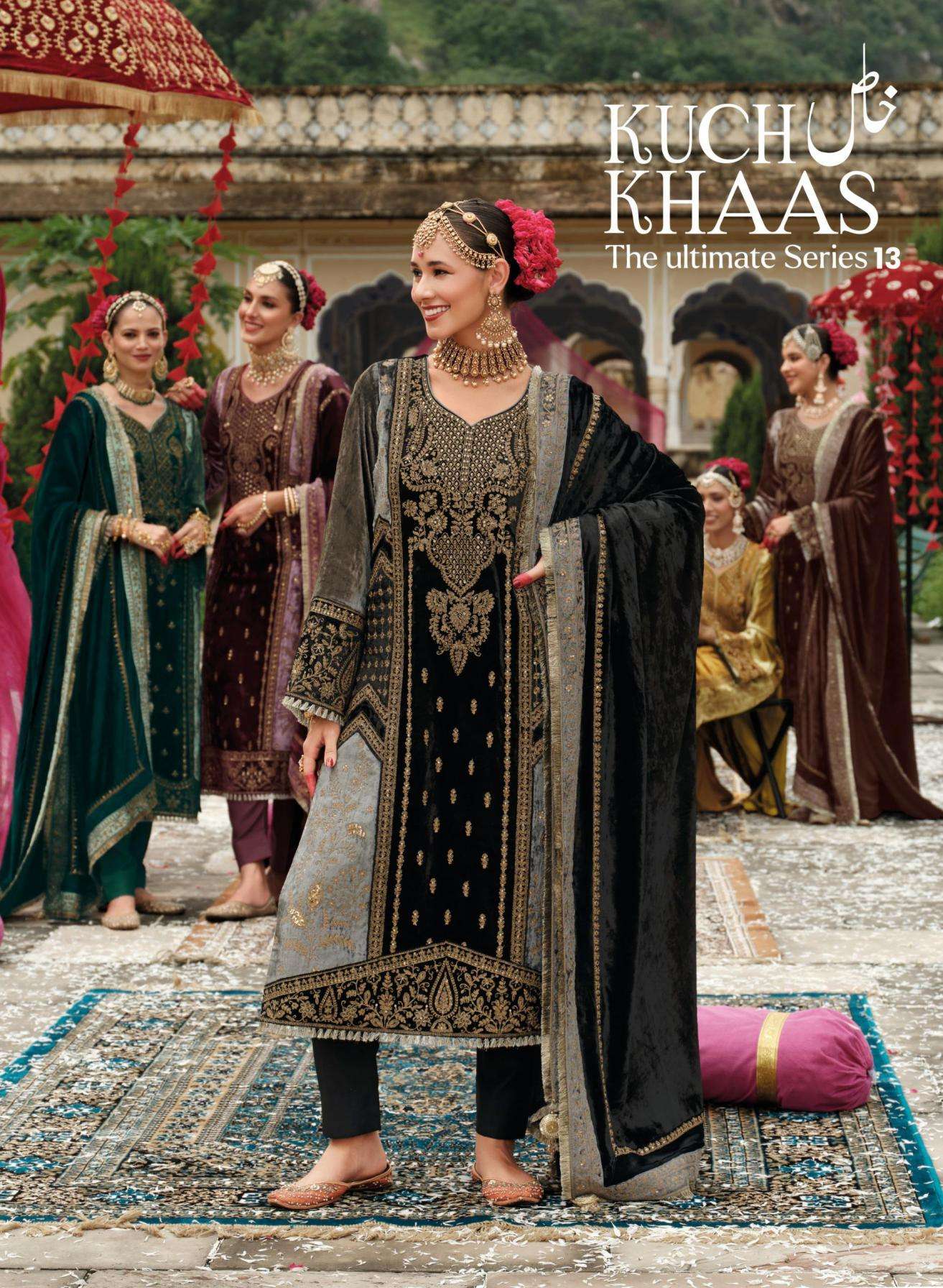 ibiza lifestyle kuch khaas vol 13 series 11601 to 11606 silky velvet winter salwar kameez in wholesale surat