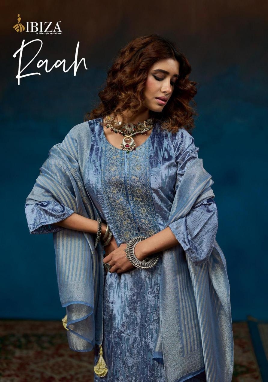 ibiza raah series 11551 to 11554 velvet brasso attractive look salwar kameez in wholesale surat