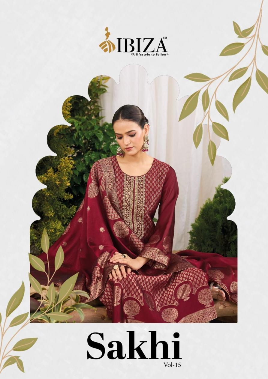 ibiza sakhi vol 15 series 2451 to 2454 banglory silk jacquard pretty look salwar kameez in wholesale surat