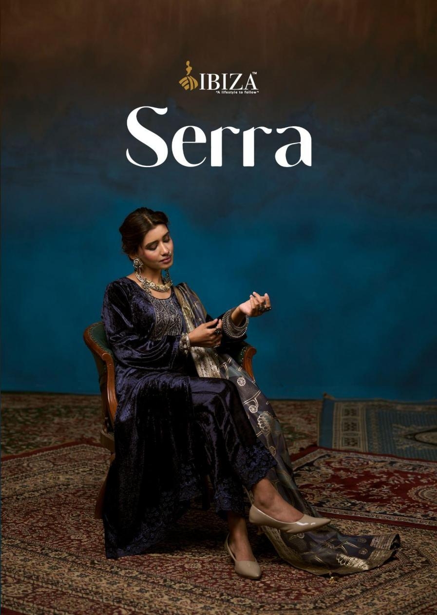 ibiza serra series 11521 to 11524 viscose velvet hit design suits in wholwsale surat