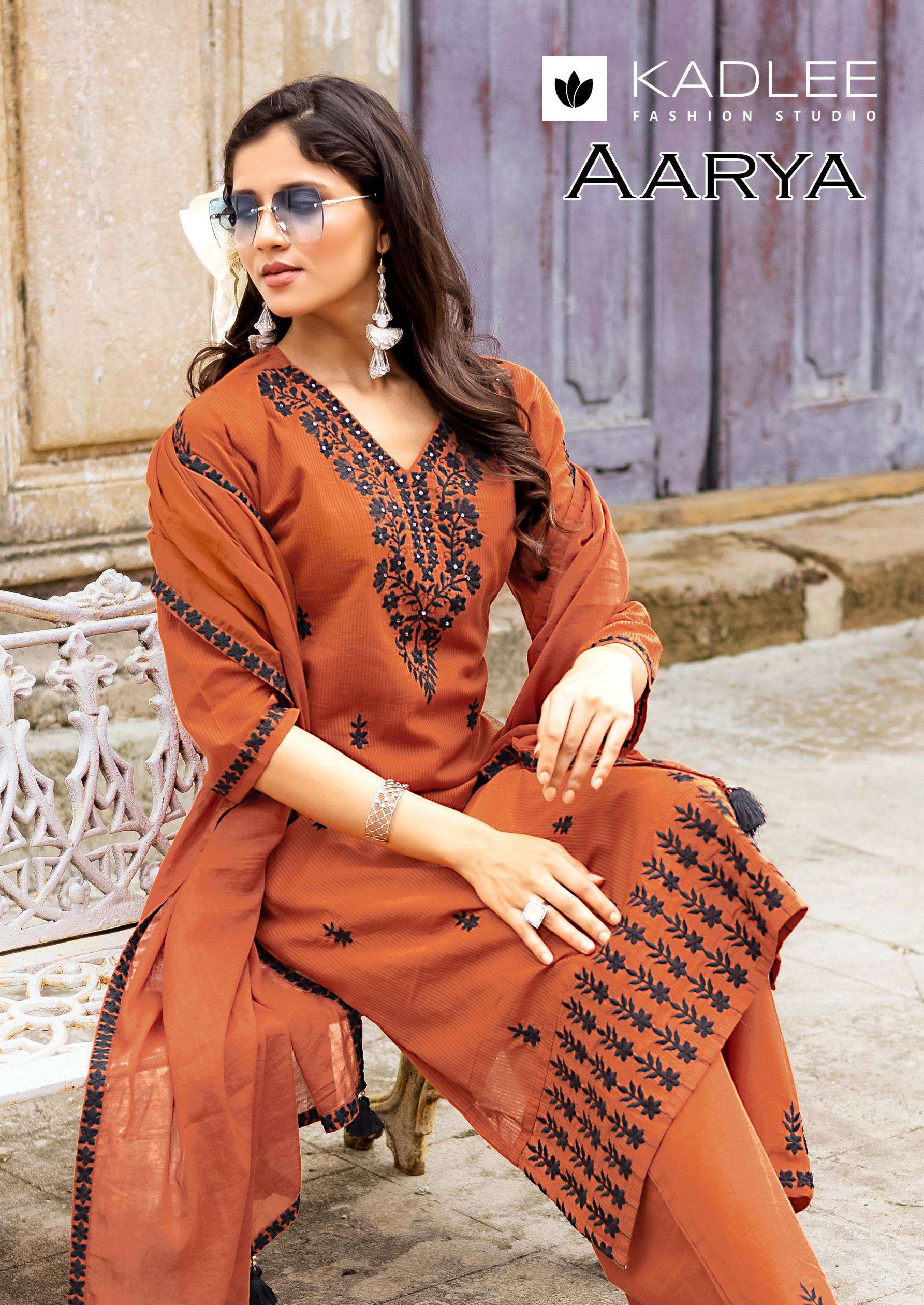 kadlee aarya series 4001 to 4006 readymade pure cotton readymade suit in wholesale surat