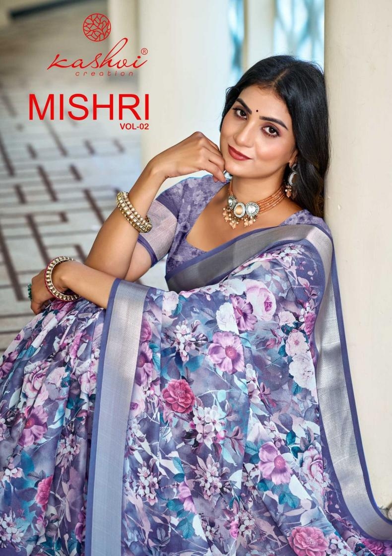 kashvi creation mishri vol 2 series 201 to 208 dull moss gorgeous look saree in wholesale surat