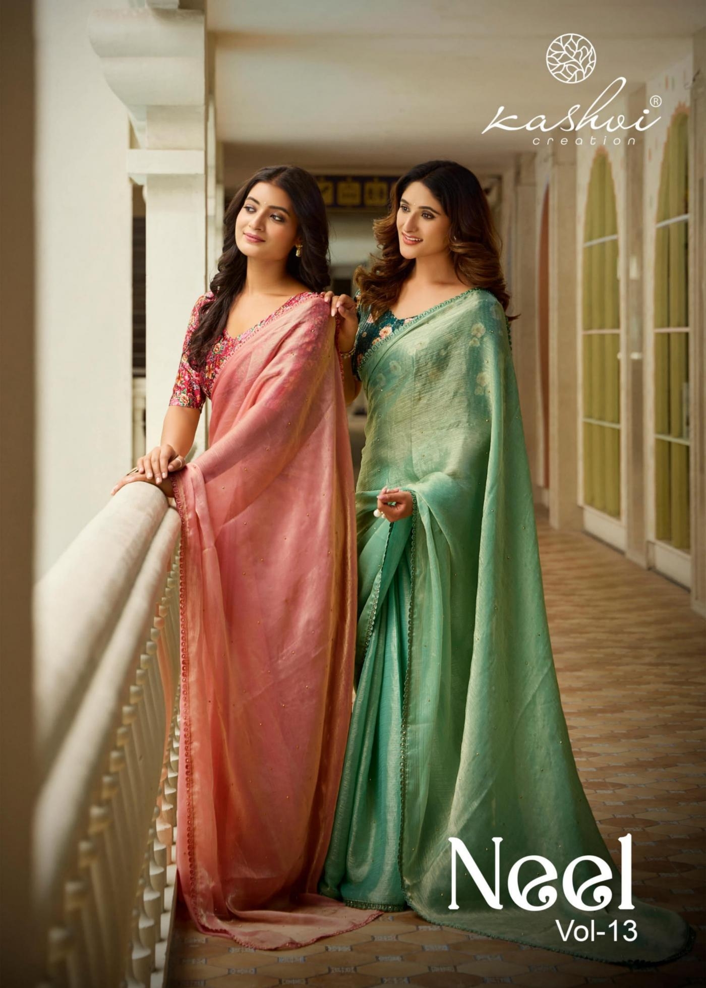 kashvi creation neel vol 13 series 1301 to 1306 amazing mono satin sarees in wholesale surat
