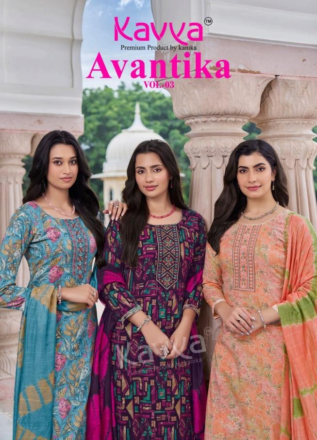 kavya avantika vol 3 series 3001 to 3010 capsule print readymade unique suit in wholesale surat