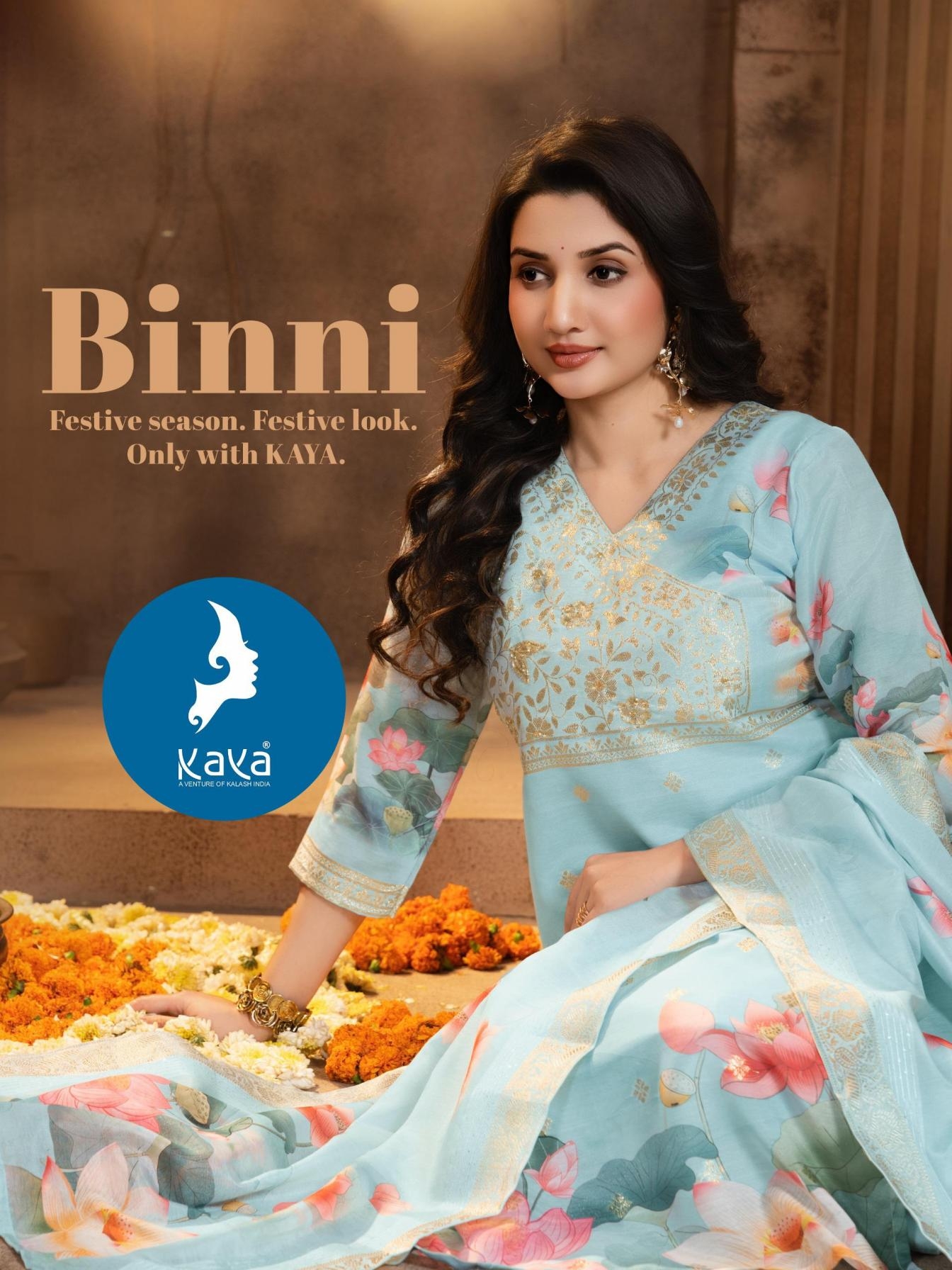 kaya binni series 01 to 06 pretty look readymade chanderi jacquard big size suit in wholesale surat