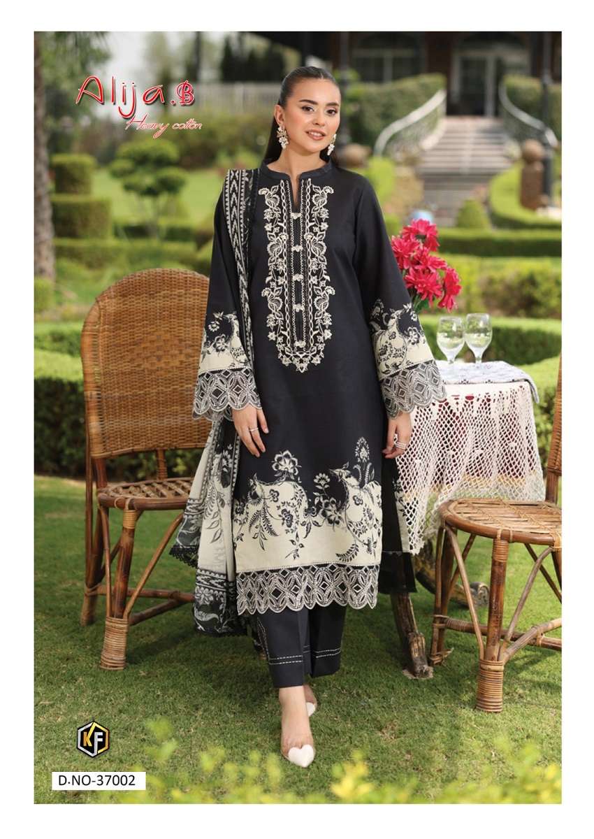 Keval Alija.B Vol-37 series 37001 to 37006 Pure Lawn Cotton Printed With Work Readymade Karachi Kurti Pant With Dupatta in wholesale surat