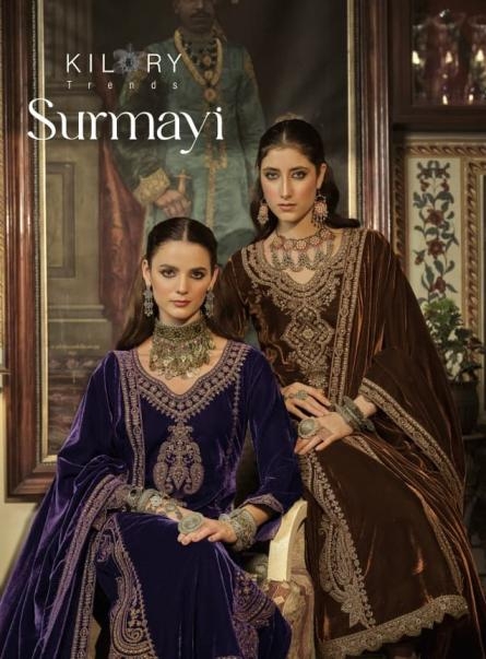 kilory trends surmayi series 01 to 06 valvet designer winter suit in wholesale surat