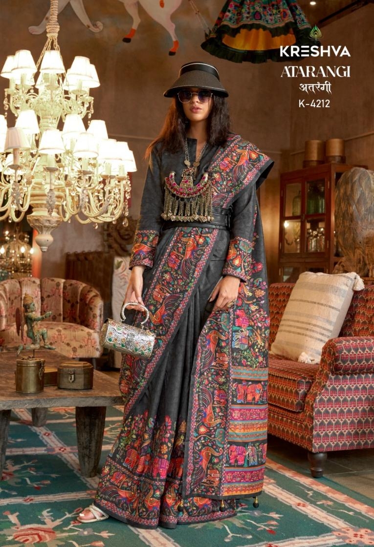 krehsva atarangi series 4209 To 4217 silk exclusive designer sarees in wholesale surat