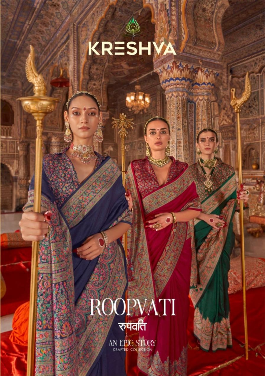 kreshva roopvati series 910  To 915 silk attractive look saree in wholesale surat