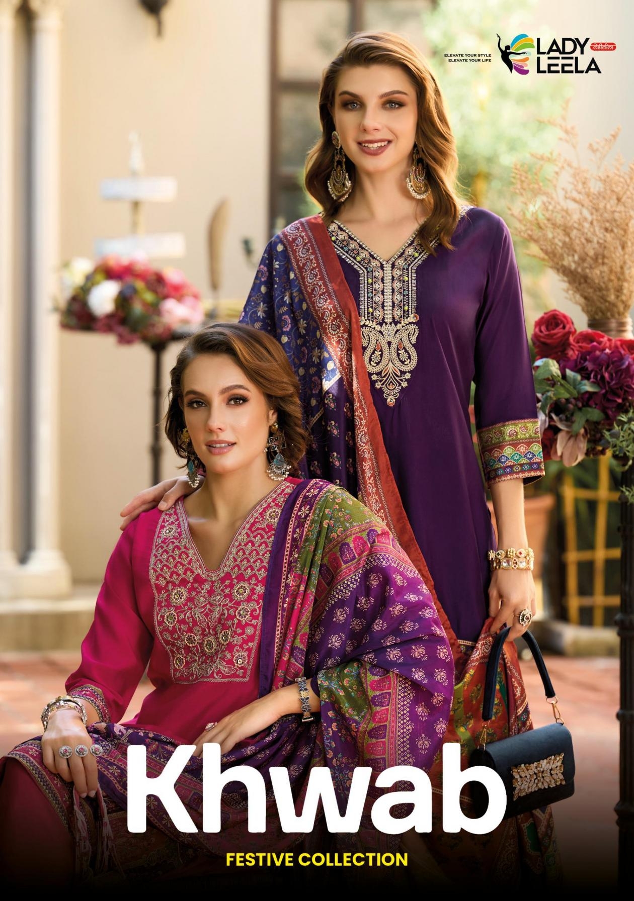 lady leela khwab series 31191 to 31194 viscose silk readymade classic suit in wholesale surat