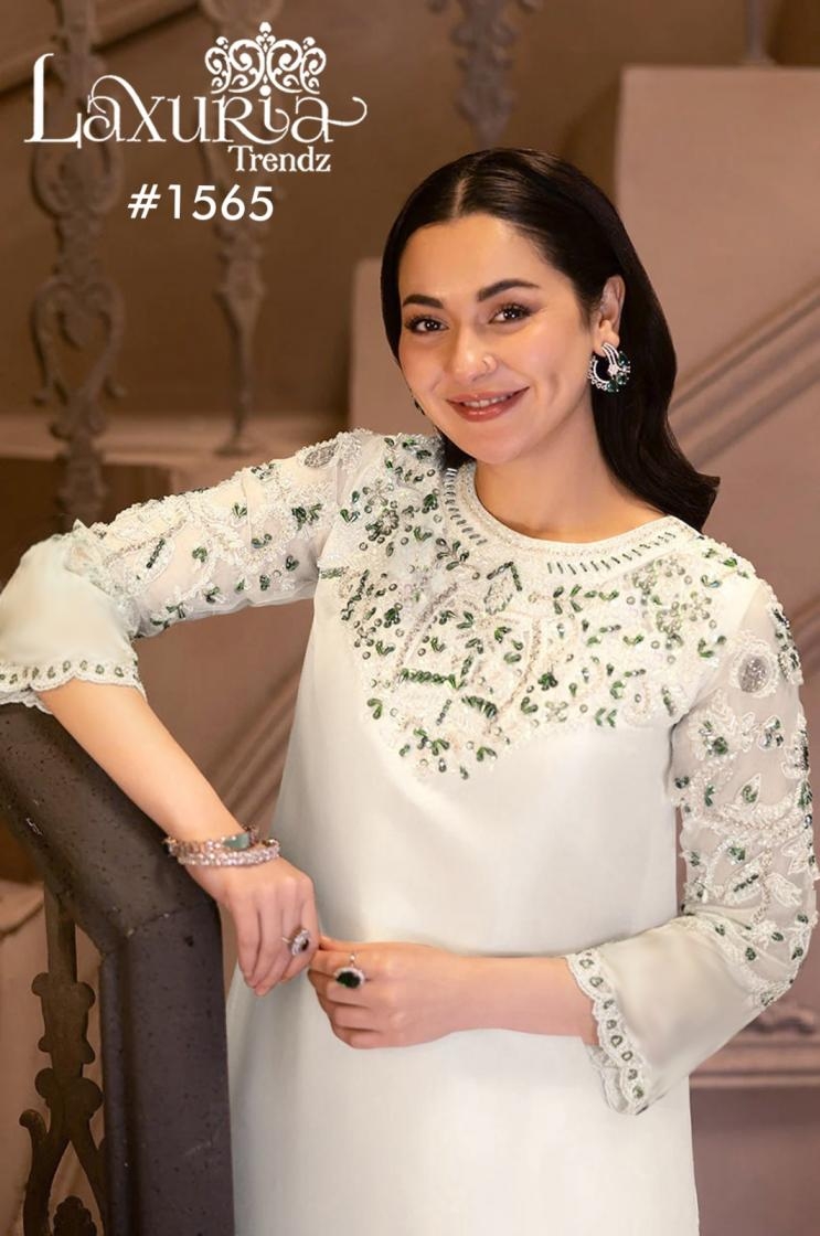 laxuria trendz 1565 satin pakistani readymade plazzo suit in wholesale surat