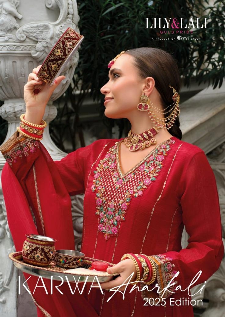 lily & lali karwa anarkali 2025 series 28101 to 28104 exclusive silk readymade suit in wholesale surat
