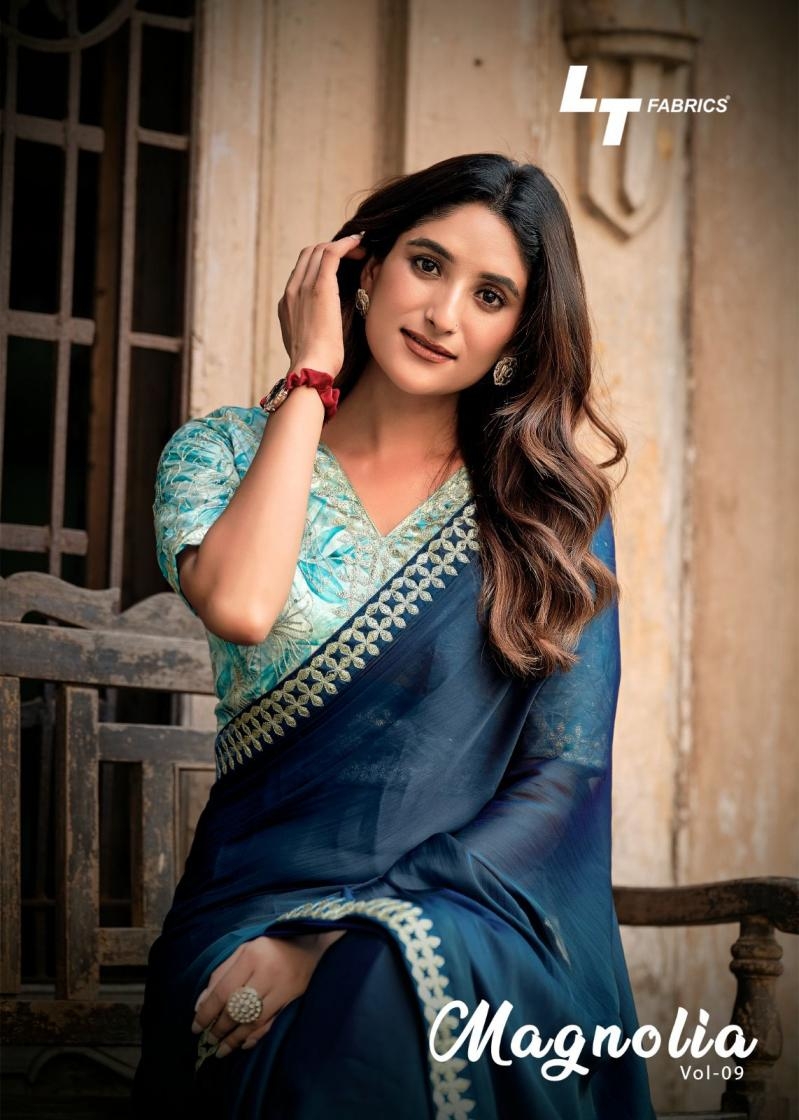 lt fashion magnolia vol 9 series 901 to 908 zara moss attractive saree in wholesale surat