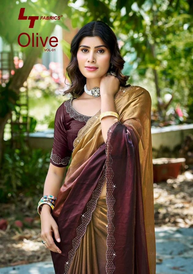 lt fashion olive vol 1 series 101 to 106 malai silk casual sarees in wholesale surat