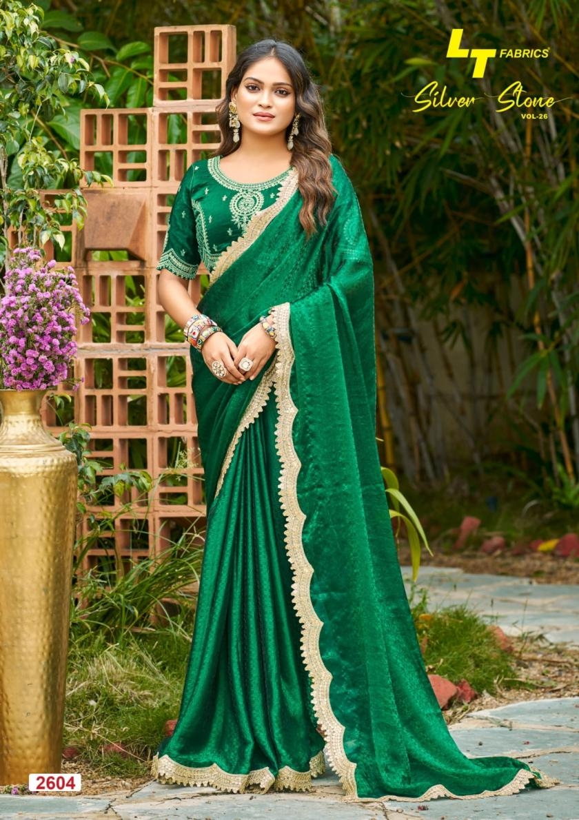 lt fashion silver stone vol 26 series 2601 to 2606 malai silk elegance sarees in wholesale surat