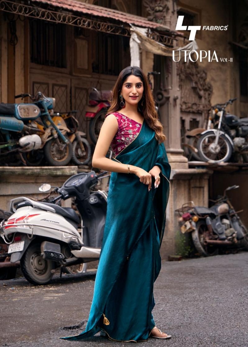 lt fashion utopia vol 11 series 1101 to 1106 malai silk elegant style sarees in wholesale surat