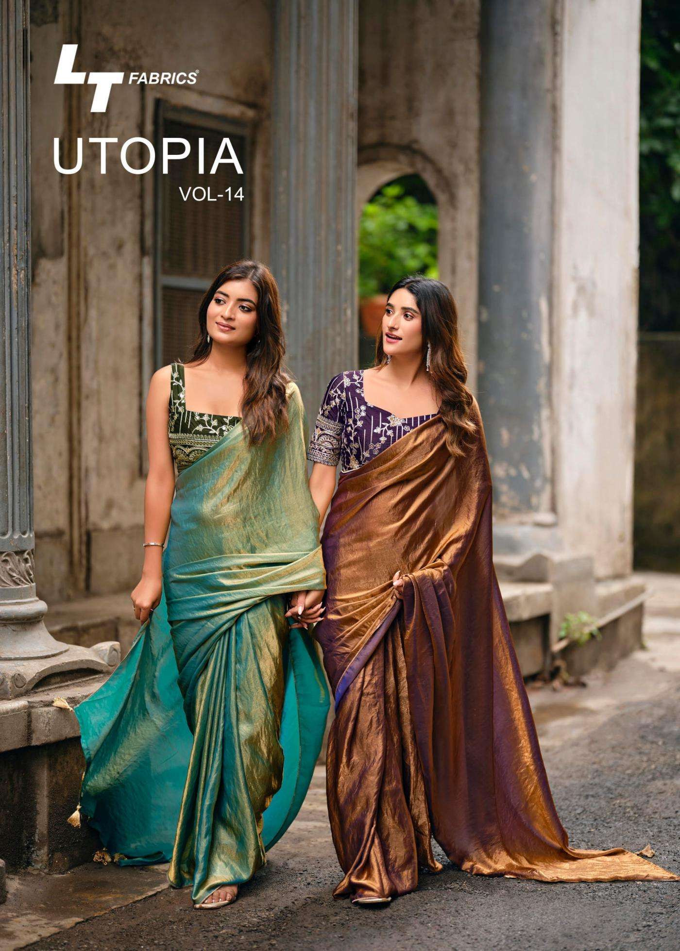 lt fashion utopia vol 14 series 1401 to 1406 malai silk best saree in wholesale surat