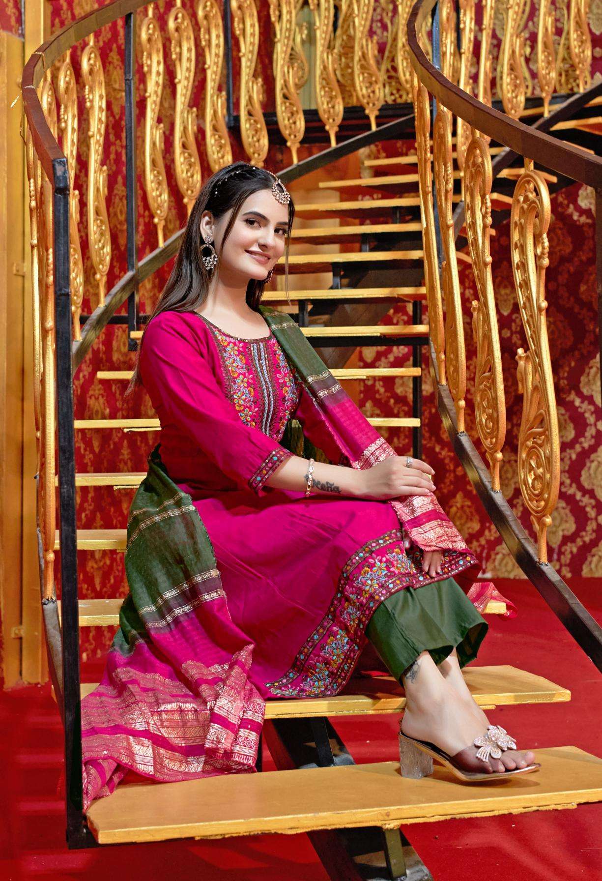 mahendra fashion resham vol 1 series 13041 to 13048 roman anarkali readymade suit in wholesale surat