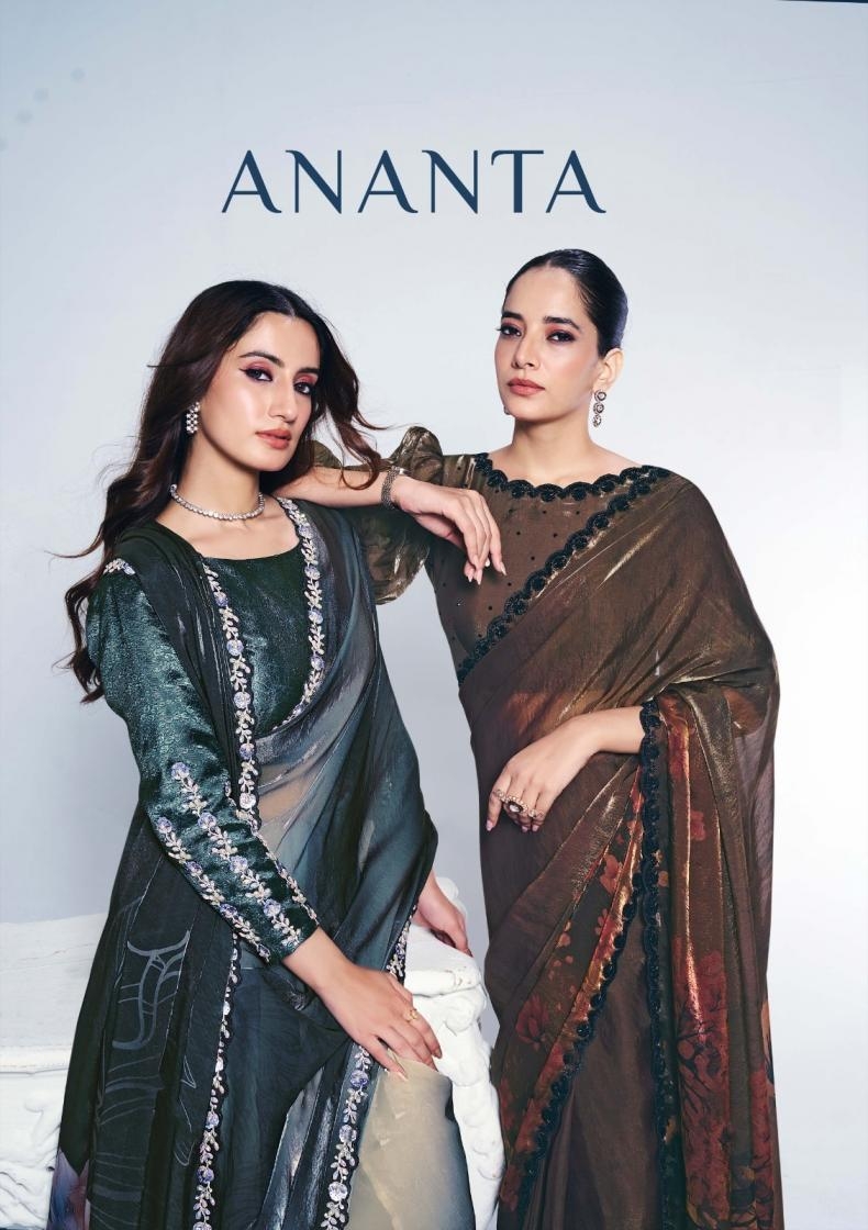 mahotsav ananta series 6104 to 6118 two tone satin silk designer saree in wholesale surat