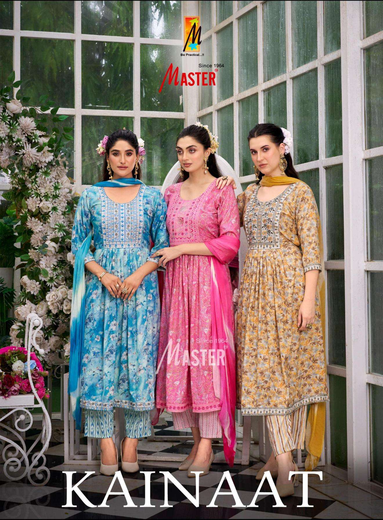master kainaat series 1001 to 1008 amazing capsule print readymade suit in wholesale surat