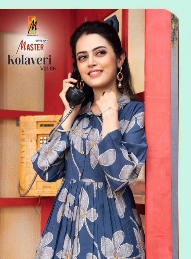master kolavery vol 6 series 6001 to 6008 vertican readymade casual kurti with pant in wholesale surat