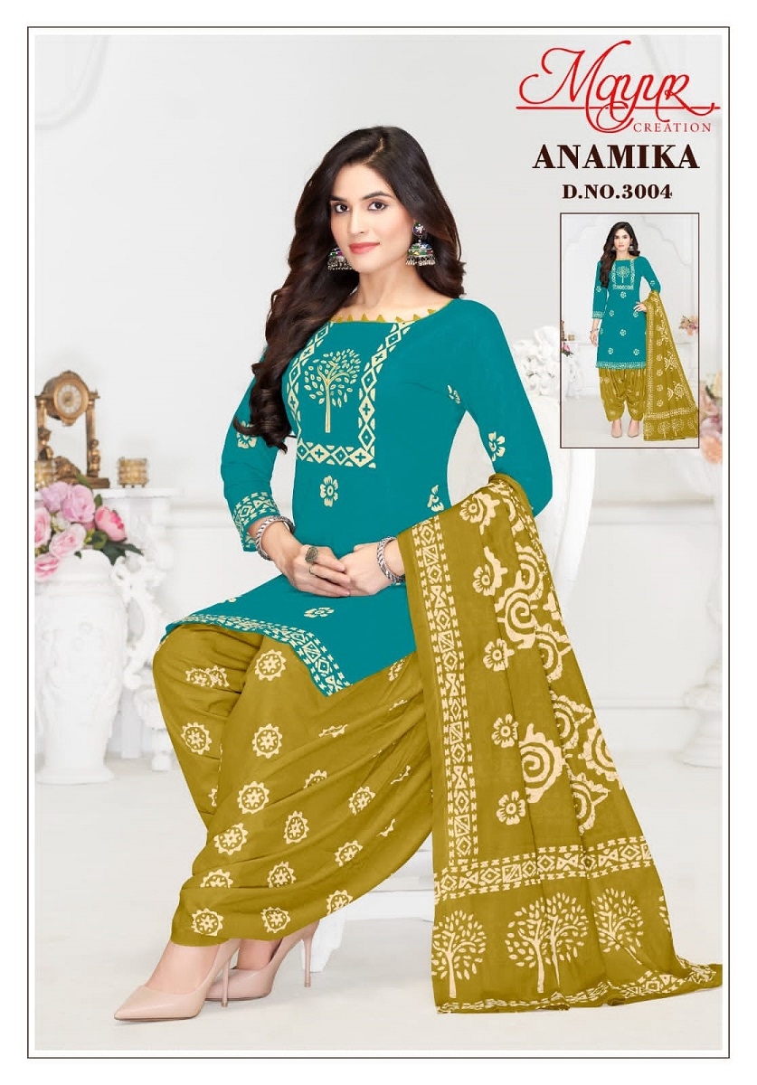 Mayur Anamika Vol-3 series 3001 to 3010 Pure Heavy Cotton Print salwar kameez in wolesale surat