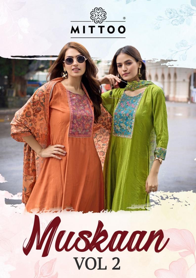 mittoo muskaan vol 2 series 1017 to 1022 pretty modal silk readymade suit in wholesale surat