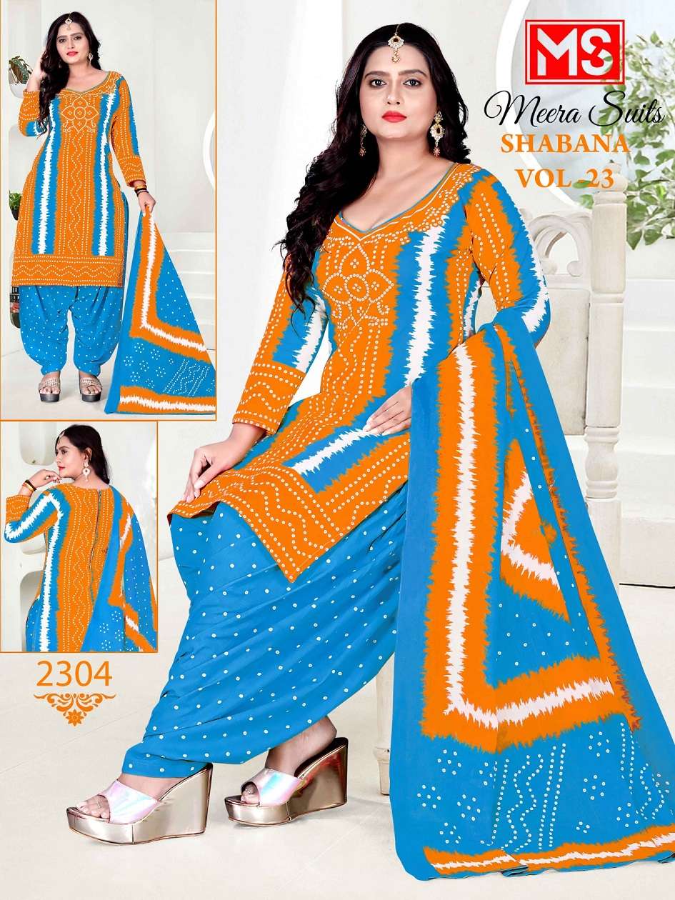 Ms Shabana Vol-23 series 2301 to 2310 Pure Cotton Printed salwar kameez in wholesale surat