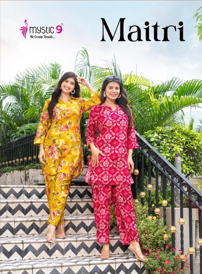 mystic9 maitri vol 3 series 3001 to 3008 vertican readymade co-ord set in wholesale suart