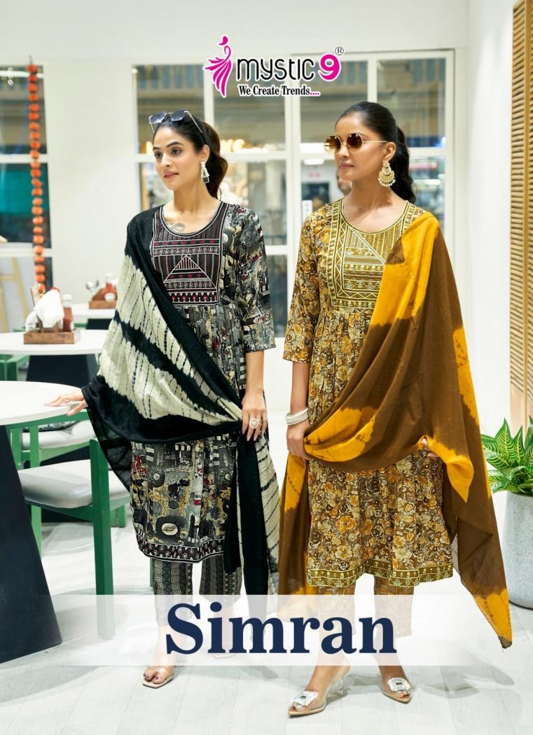 mystic9 simran vol 9 series 9001 to 9008 readymade nyra cut style salwar kameez in wholesale surat