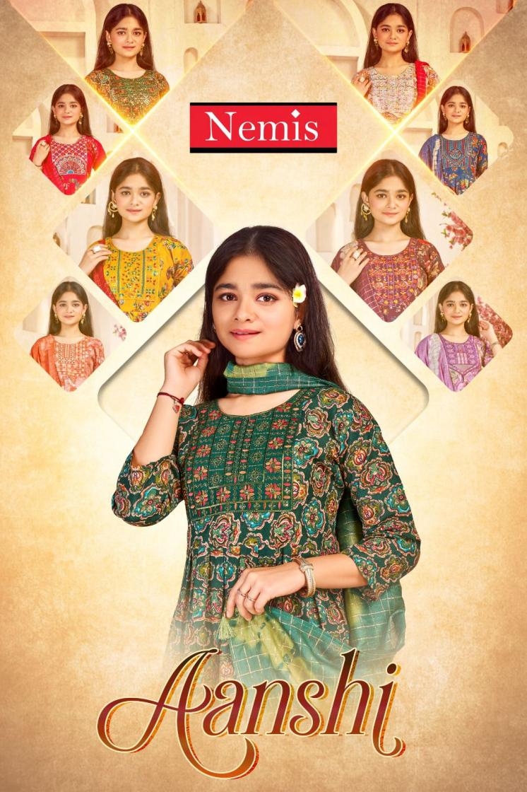 nemis aanshi VOL 1 series 1001 to 1008 readymade capsule print combo set kids suit in wholesale surat
