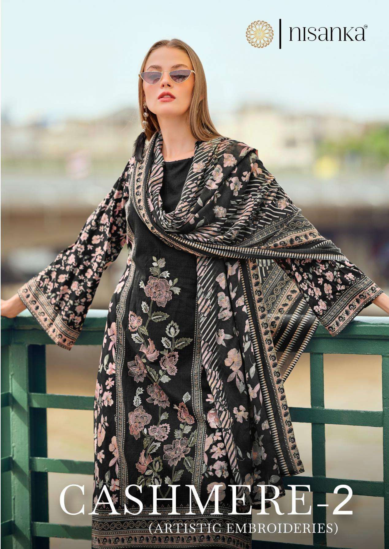 nisanka cashmere vol 2 series 01 to 06 viscose lawn readymade pakistani big size suit in wholesale surat