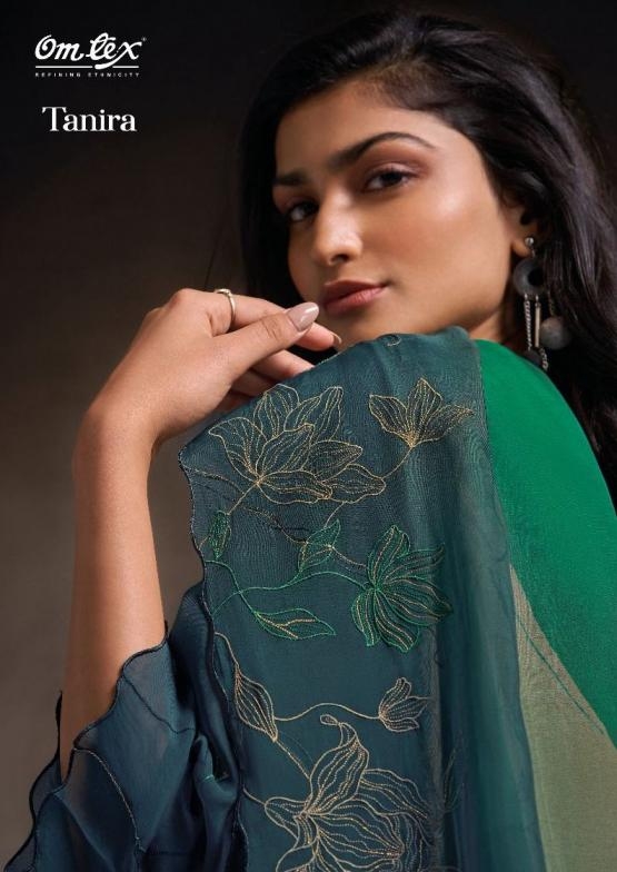 omtex tanira series 7951A to 7951C pretty organza suit in wholesale surat