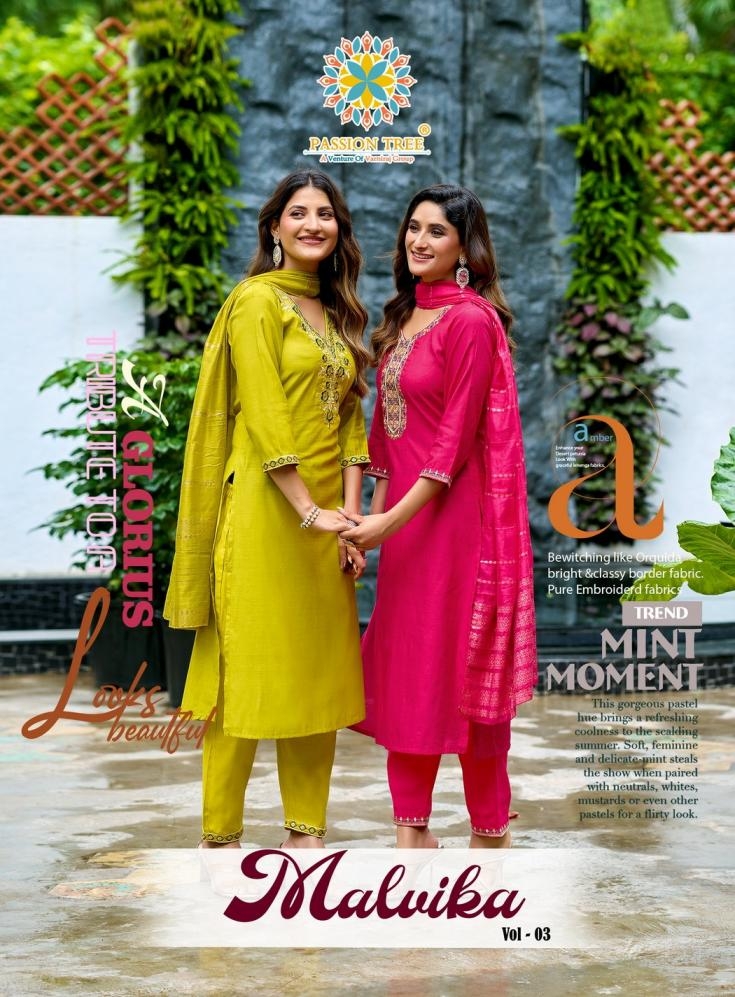 passion tree malvika vol 3 series 3001 to 3008 elegance readymade vetican big size suit in wholesale surat