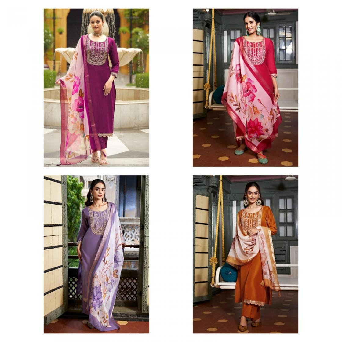 PR 9STAR FASHION SARA HIT VOL-1 VISCOSE RAYON WITH EMBRODERY WORK FANCY DESIGNER SUITS IN WHOLESALE SURAT