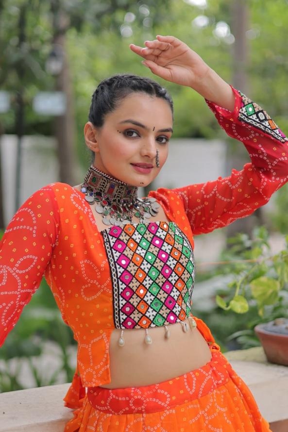 pr ka 5049 bandhani print navratri special readymade lehenga choli in wholesale surat
