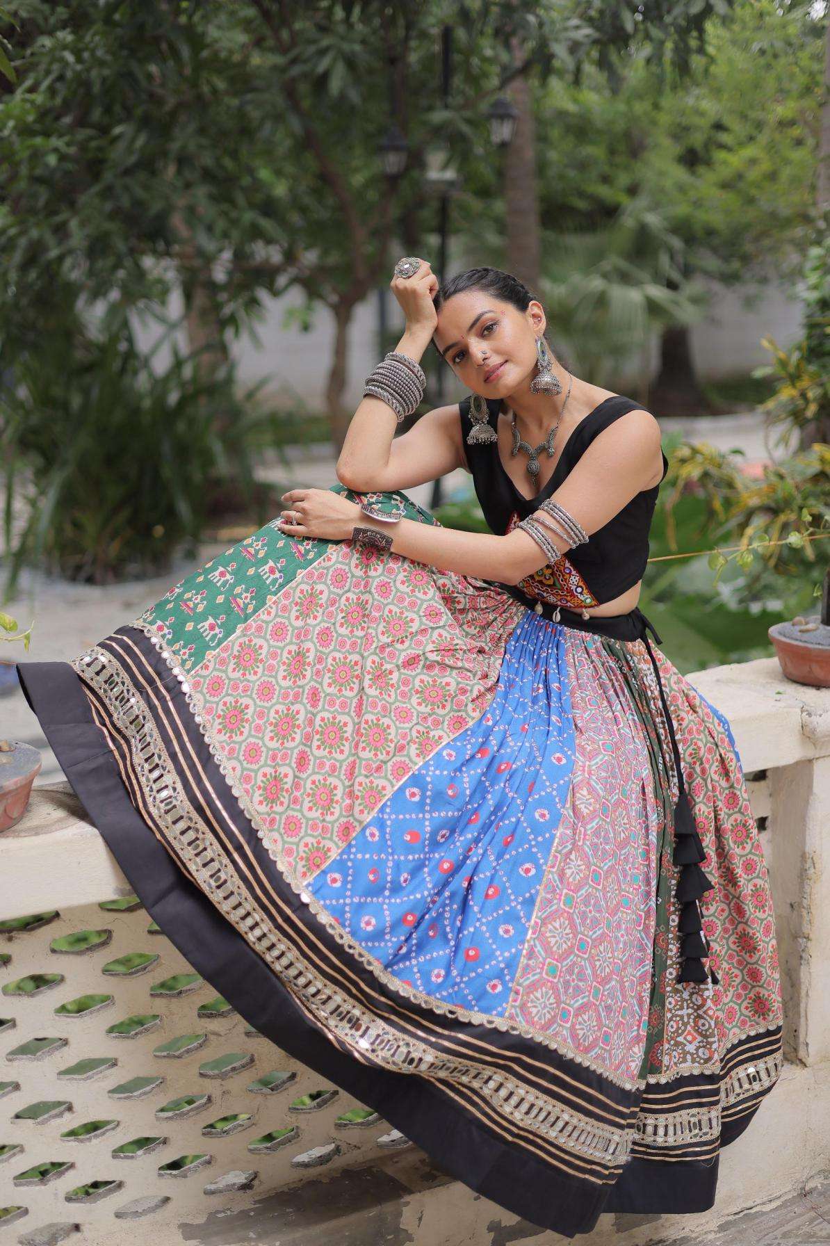 pr lw 7136 cotton navratri special readymade stylish lehenga choli in wholesale surat