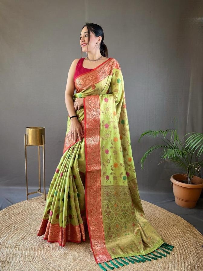 pr sabri traditional organza tissue silk saree in wholesale surat