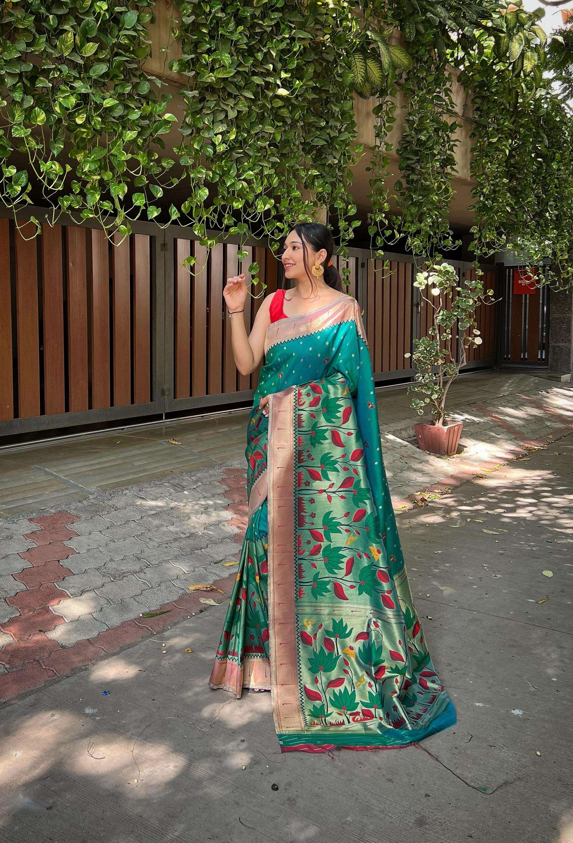 pr titli banarasi paithani silk trendy sarees in wholesale surat