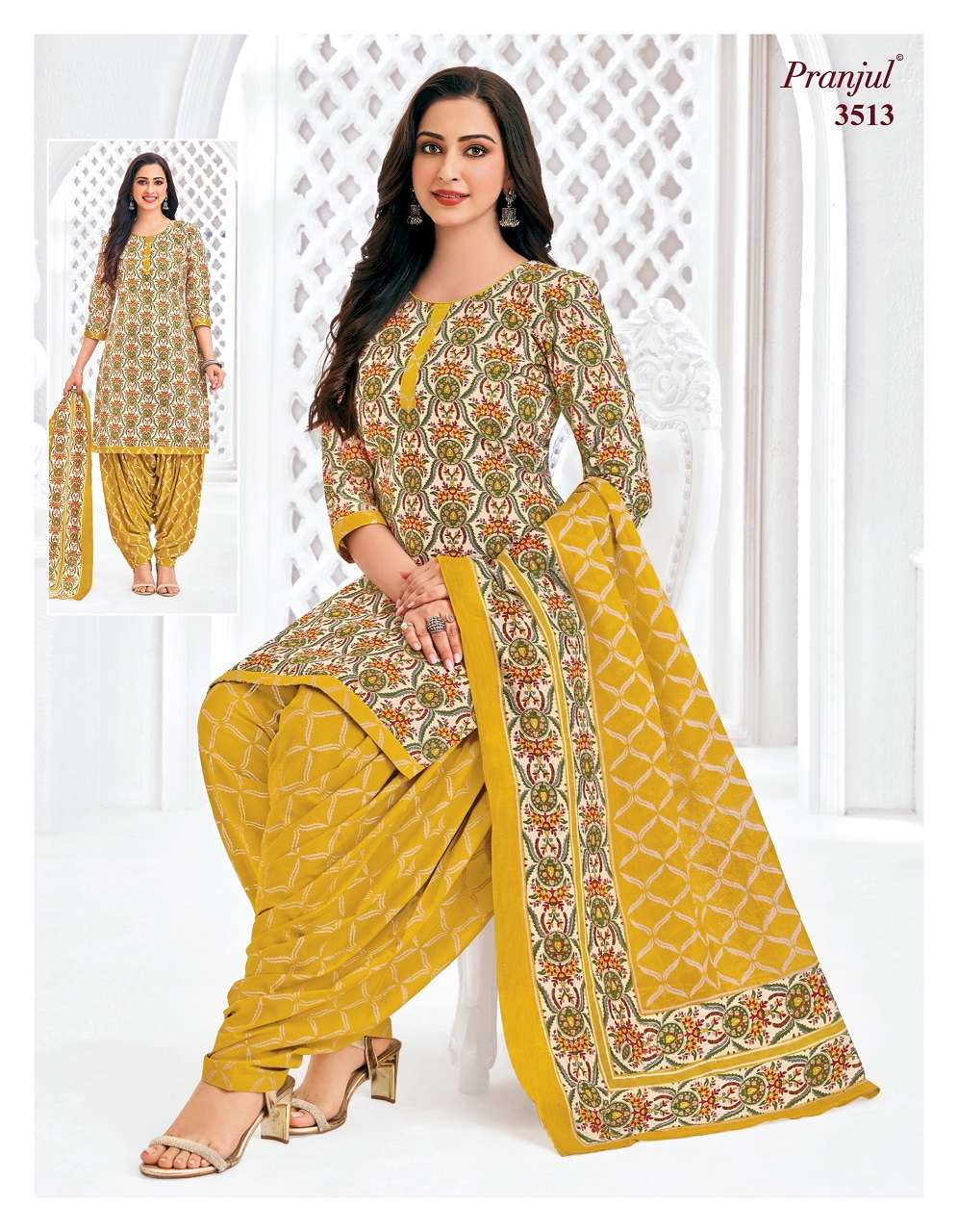 Pranjul Priyanshi Vol-35 series 3501 to 3540 Pure Heavy Cotton Print salwar kameez in wholesale surat